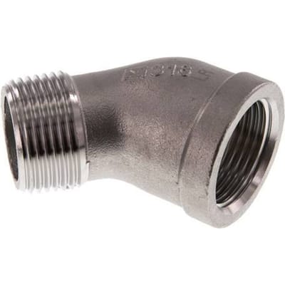 Rp 1'' x R 1'' F/M RVS L-Fitting 45graden 16 Bar - FL2E-FM-SH-100R-45