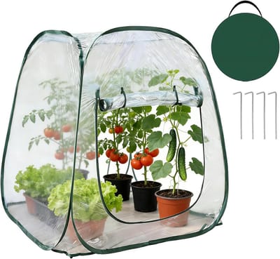 Mini Kas - Plantentent Beschermhoes - Planten Beschermen - Transparant PVC Materiaal - 98x98x98 cm - Doorzichtig