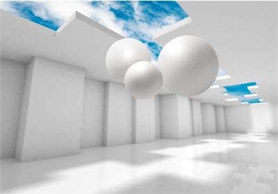 Fotobehangkoning - Behang - Vliesbehang - Fotobehang Architectuur - Architecture of the Future - 3D Constructie - 150 x 105 cm