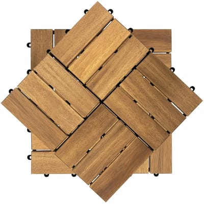 Houten Vloertegels - Balkon Terras - Buiten Verfraaien - Klik Systeem - 30x30 cm - Acacia Bruin