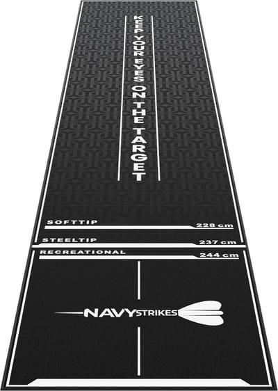 Navy Strikes Dartmat - met Oche - 300 x 60 cm - Antislip