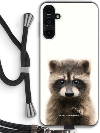 Case Company® - Hoesje met koord geschikt voor Samsung Galaxy A14 hoesje met Koord - Rocco - Telefoonhoesje met Zwart Koord - Bescherming aan alle Kanten en Over de Schermrand