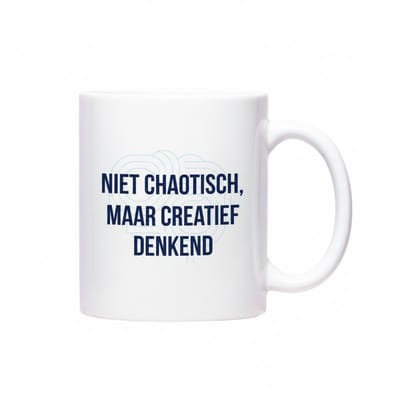 Niet Chaotisch Maar Creatief Denkend Mok – Inspirerende Mindset Quote Koffiemok – 330 ml Keramische Mok