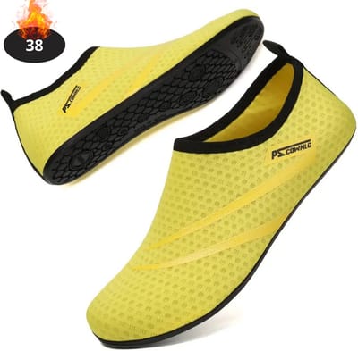 Nivard Waterschoenen Voor Kinderen & Volwassenen - Aqua Shoes - Aquaschoenen - Afzwemschoenen - Zwemles Schoenen - Geel - 38