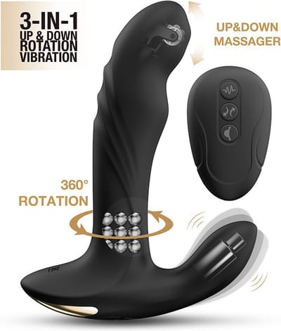 Dorcel - Roterende Prostaat Massager met afstandsbediening MULTI P-JOY - zwart