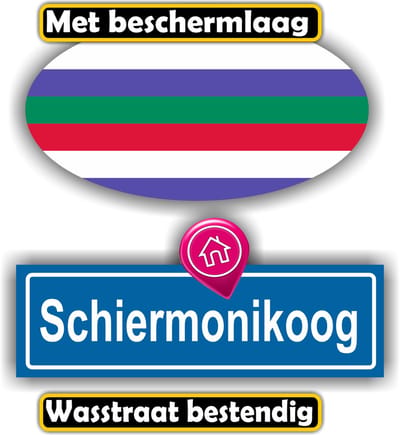 Jerma - Schiermonnikoog - Auto - Sticker - set 2 - Ovaal 13x7 cm - rechthoek 13x6 cm - Zelfklevend