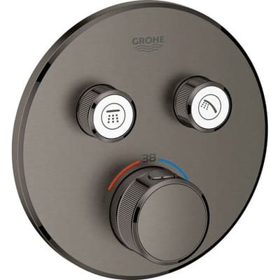 GROHE Grohtherm SmartControl Thermostatiche Douchekraan - Inbouw mengkraan - Met omstelling - Rond - Hard Graphite geborsteld (mat donkergrijs)