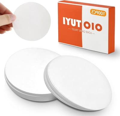 Ronde filterpapieren van 11 cm, geschikt voor laboratoria en koffiezetten, medium doorstroming, 100 stuks