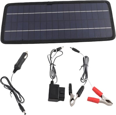 Zonnepaneel Kit - Zonnelader Onderhouder - Batterij Opladen - Milieuvriendelijke Energie - 5W Vermogen - Zwart