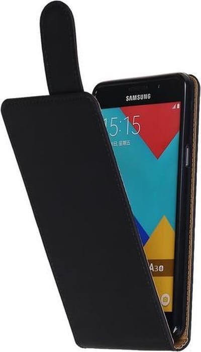 BestCases.nl Samsung Galaxy A5 2016 Effen Classic TPU flip hoesje Zwart