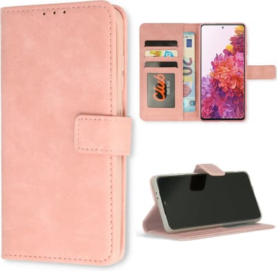 Casemania Hoesje Geschikt voor Samsung Galaxy S21 FE - Baby Roze - Portemonnee Book Case - Pasjeshouder en Magneetlipje