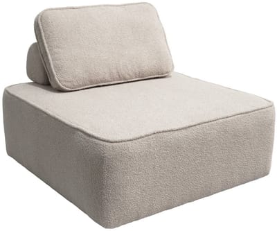 sweeek - Fauteuil boucléstof 1 zitplaats l 90 x b 90 x h 74cm - bao