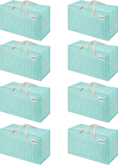 Grote Opbergzakken - Verhuisdozen - Kleding Opslag - Waterbestendig Materiaal - 8 Stuks - Groenblijvend