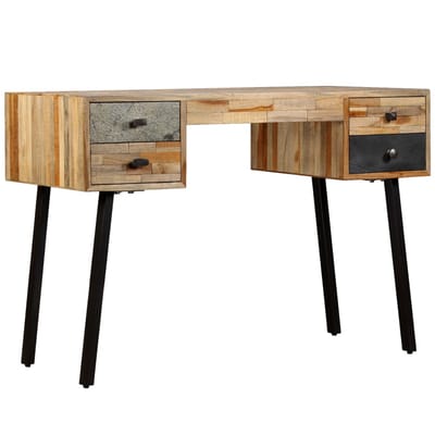 vidaXL - Schrijftafel - 110x50x76 - cm - massief - gerecycled - teakhout