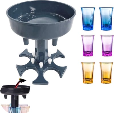 Shotdispenser + 6 shotglaasjes - Shot Fontein - Glass Dispencer - Drank Dispencer - Shotdispencer - Shotjesmaker - Alcoholdispencer - Shotglazen - Dispenser Drank