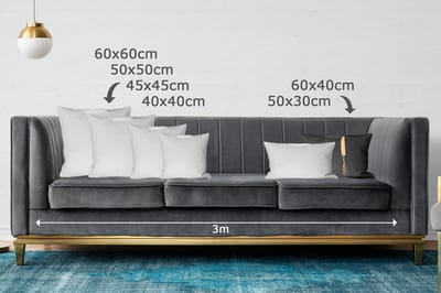 Sierkussens - Kussentjes Woonkamer - 60x40 cm - Bestek - Donkerblauw - Goud