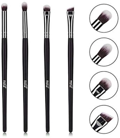 4-delige oogmake-up kwastenset - Synthetische borstels met houten handvat - Professionele make-up accessoires