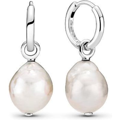 S925 Zilver Nieuw Zoetwater Gekweekte Barokke Parel Mode Luxe Oorstekers white