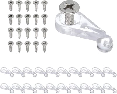 Dailygoods- Glazen Klemmenset 26 Stuks - Kunststof/roestvrij staal - Transparante Spiegelclips - Bevestiging voor 4 mm Glazen Ramen - Lichtgewicht/Duurzaam - Eenvoudige Installatie - Glasclips