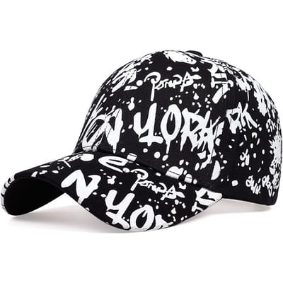 Letters Graffiti Bedrukte Baseballpet Mode Outdoor Katoenen Papa Hoed Casual Sport Hip-Hop Hoeden Mannen En Vrouwen Wilde Petten black