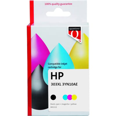 Inktcartridge Quantore alternatief tbv HP 3YN10AE 303XL zwart + kleur | Pak a 2 stuk