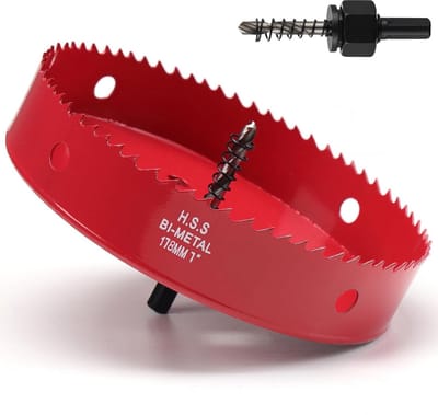 Gatenzaag - Metaalboor - Gaten Boren - Bimetaal HSS M42 - 178 mm - Rood