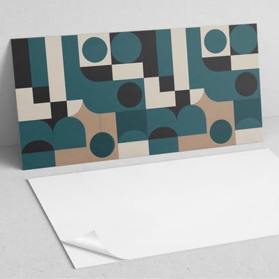 Coloray Wandpanelen Zelfklevend - Abstracte vormen en figuren PVC Wandpaneel - 100 cm x 50 cm - Turkoois Wandbekleding Zelfklevend - 1 stuk - Abstractie Wandpanelen Zelfklevend - Wandpaneel Keuken - Wandpanelen Badkamer