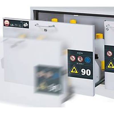 Soft-close functie, voor asecos veiligheidskasten van de serie UB90, mee te bestellen.