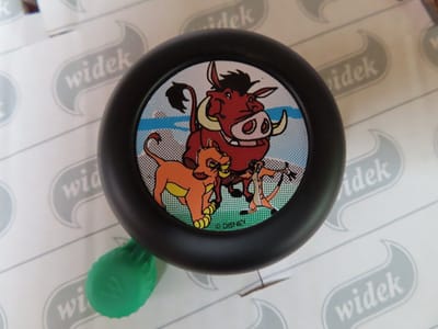 Widek - Fietsbel - Lion King - Simba + wrattenzwijn - Zwart /groen - 55 mm