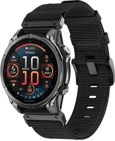 Strap-it Premium Nylon bandje met gesp geschikt voor Garmin Fenix 9 (Pro) 47mm - Fenix 8 (Pro-E-47mm) - Fenix 7 (Solar-Pro) - 6 (Solar-Pro) - Fenix 5 (Plus) / Forerunner 970 - 965 - 955 - 945 - 935 - 745 / Quatix 8 - 7 - 6 - 5 - Zwart