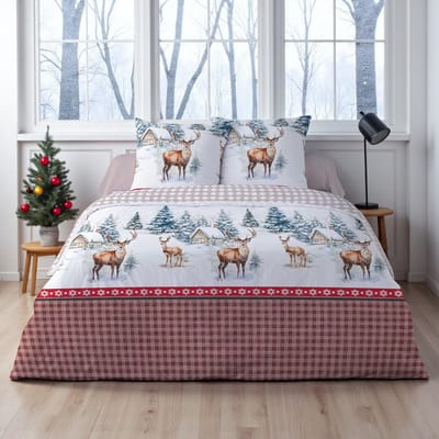 Dekbedovertrek Flanel - Winter - 240 x 220 cm - Lits-Jumeaux - Nepsa Rouge