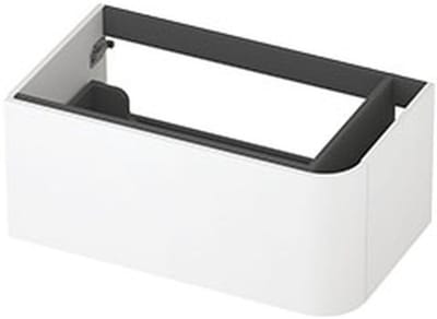 INK - Rechts Afgeronde Onderkast Gelakt 1 Lade Softclose Tbv Grepen - 800x450x350 Mm - Mat Wit