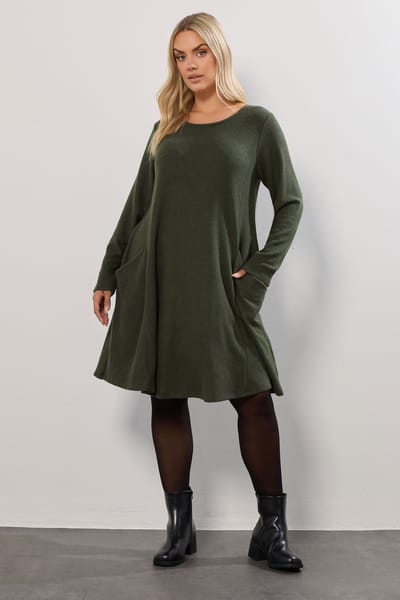 Yours Khaki Groene Soft Touch Zakjurk Size 42
