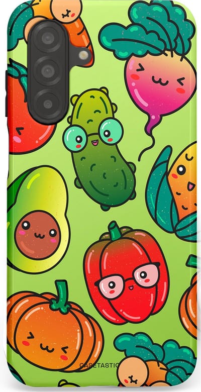 Casetastic Hoesje Geschikt voor Samsung A26 - Stijlvolle Beschermende Duo-layer Case - Cartoon Groente Mix