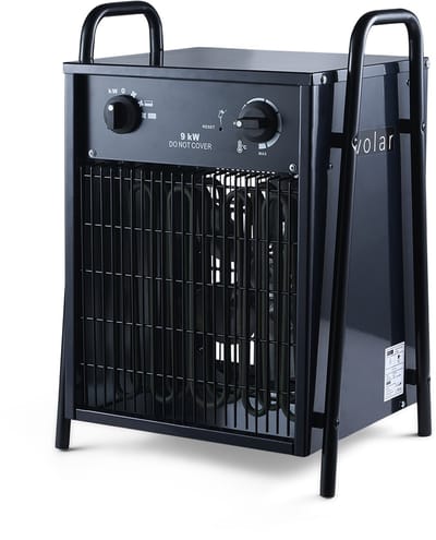Evolar Industriële Ventilatorkachel 9000W - Elektrische Werkplaatskachel - 400V Krachtstroom (3-fase) - Heater met Thermostaat - 3 Standen - Zwart - EVO-IFH9