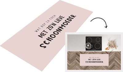 Keukenloper - Loper keuken - Wat bof ik toch met zo'n lieve schoonmoeder - Spreuken - Quotes - Schoonmoeder - 120x50 cm - Keukenloper vinyl