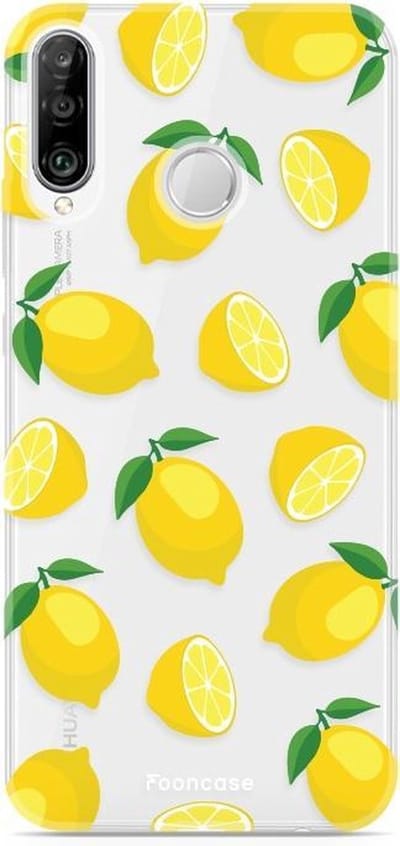 Fooncase Hoesje Geschikt voor Huawei P30 Lite - Shockproof Case - Back Cover / Soft Case - Lemons / Citroen / Citroentjes