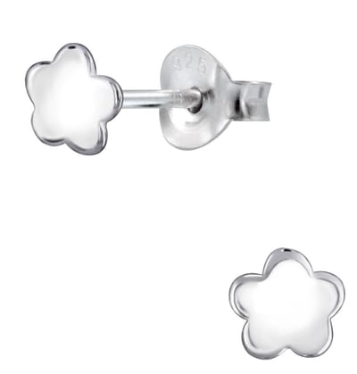 Joy|S - Zilveren bloem oorbellen - Daisy - 4 mm - kinderoorbellen