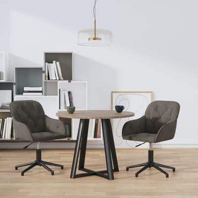 vidaXL - Eetkamerstoelen - draaibaar - 2 - st - fluweel - donkergrijs