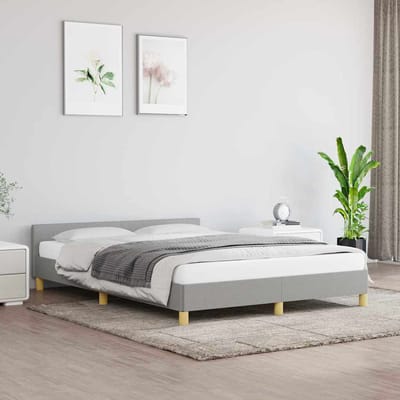 vidaXL - Bedframe - zonder - matras - stof - lichtgrijs - 140x200 - cm