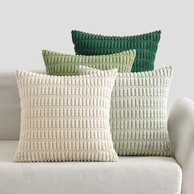 Set van 4 Corduroy Kussenslopen 50x50 cm - Moderne Decoratieve Kussenhoezen voor Woonkamer en Slaapkamer