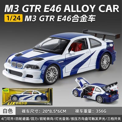 1:24 Bmw M3 Gtr E46 Legering Diecast Verzamelaar Klassieke Gt Racewagen Model Huis Trendy & Bureau Display Ornament Verjaardagscadeaus