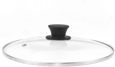 Pandeksel Glas - Universeel Deksel - Koken Stomen - Hittebestendig Handvat - Diameter 28 cm - Zilver