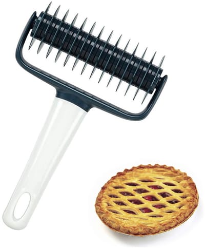 Deegsnijder Rasterroller -Deegsnijder - Deegroosterroller - Deegroostersnijder - Rasterpatroonroller - Rasterontwerp - Bakreliëfgereedschap - Geschikt voor taarten, pizza's, brood, Wellington steaks - Wit