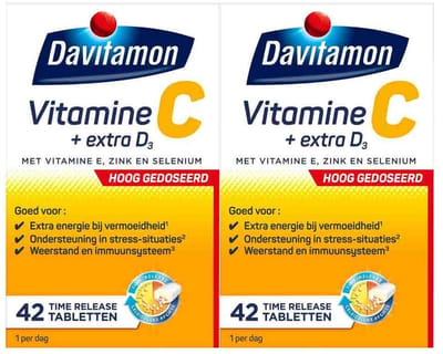 Davitamon Vitamine C Hoog Gedoseerd + Extra D3 - 2 x 42 tabletten - Voordeelverpakking