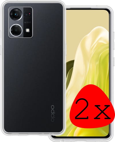 Hoesje 2 Stuks - Geschikt voor OPPO Reno 7 - Sterk & Shockproof - Case Siliconen - Back Cover - Telefoon Hoes - Transparant