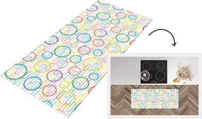 Keukenloper - Loper keuken - Muur - Cirkel - Patronen - 120x50 cm - Keukenloper vinyl