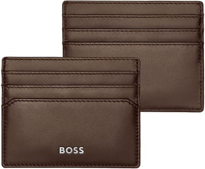 HUGO BOSS Leren Kaarthouder Classic Smooth Card Holder Brown Bruine