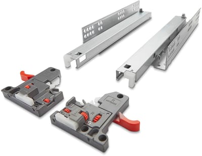 SOTECH 1 paar volledig uitschuifbare houten laden UV2-30-K3D-L600-SC FullSlide 3D-verstelling 600 mm SoftClose Draagvermogen tot 30 kg