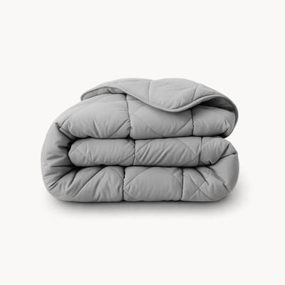 HappyBed Dekbed zonder overtrek 240x220 - Wasbaar Dekbed - Bedrukt dekbed zonder hoes - Hoesloos Dekbed - Lits Jumeaux - Grijs